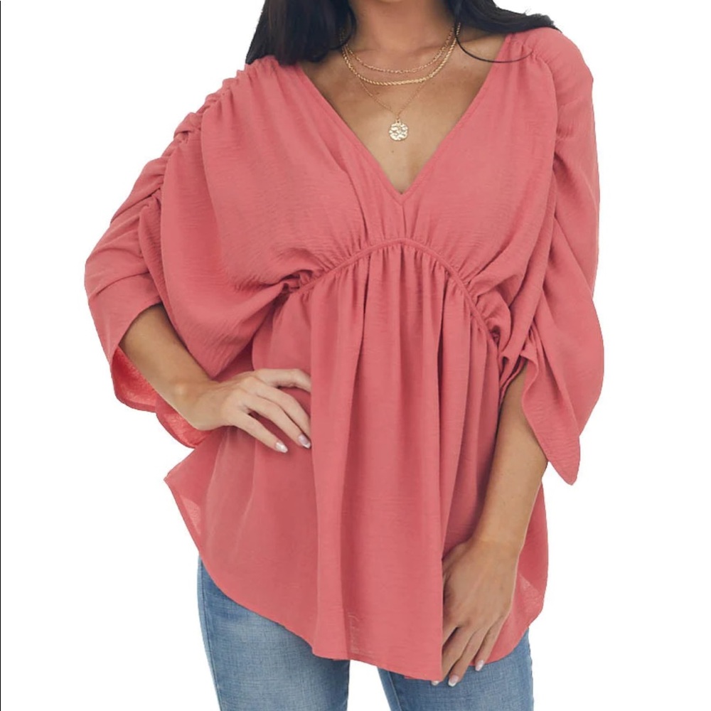 Half Sleeve Babydoll Flowy Blouse